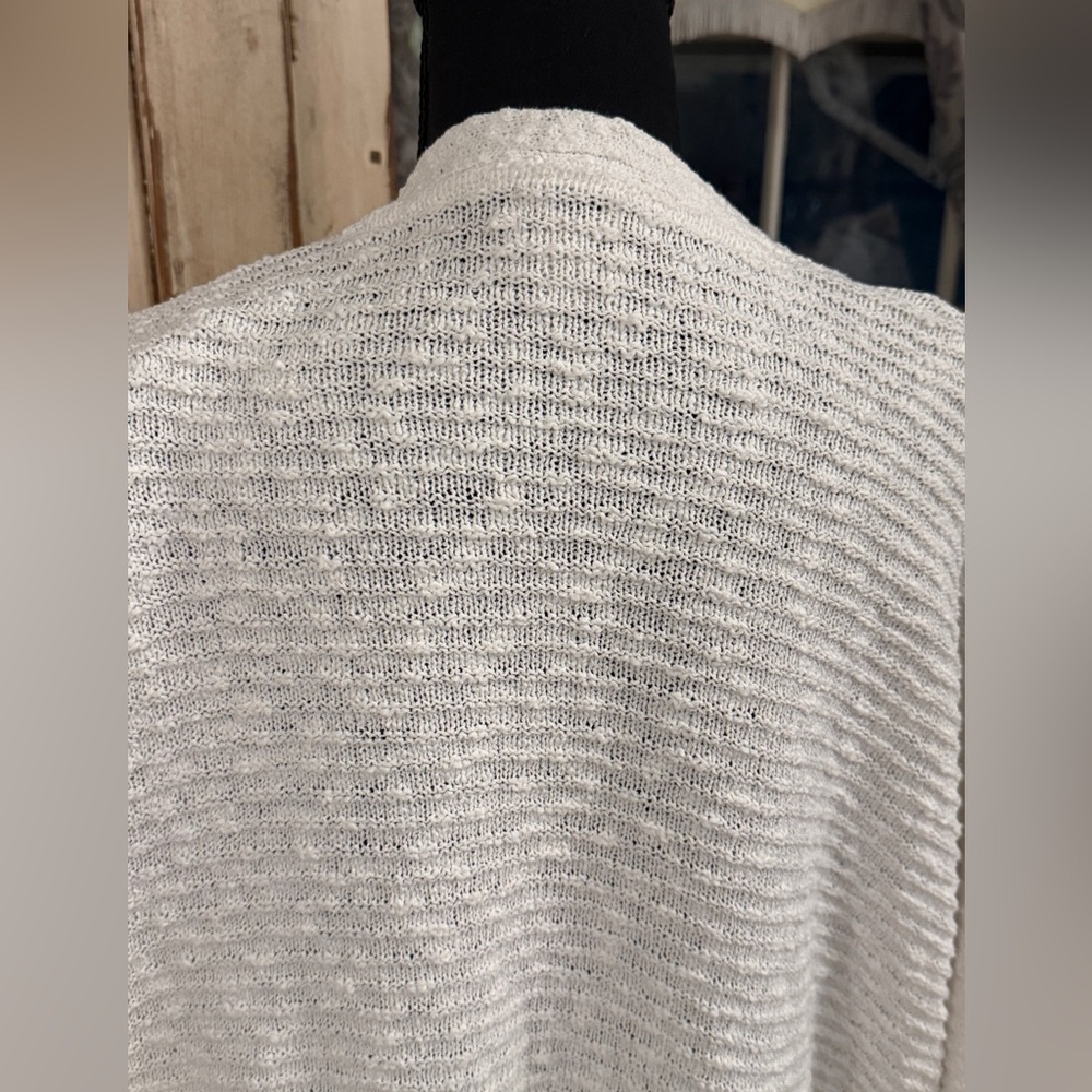 L.L. Bean cotton open front cardigan. White. Size 3x. Casual, cottagecore, beach - Picture 6 of 9